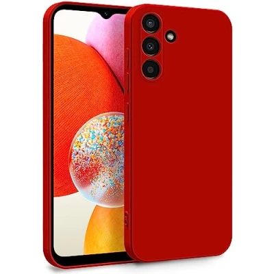 Abbildung von MyGadget Hülle für Samsung Galaxy A14 5G Zweilagige Handyhülle mit Kameraschutz Cover Innenfutter &amp; Silikon außen Rot