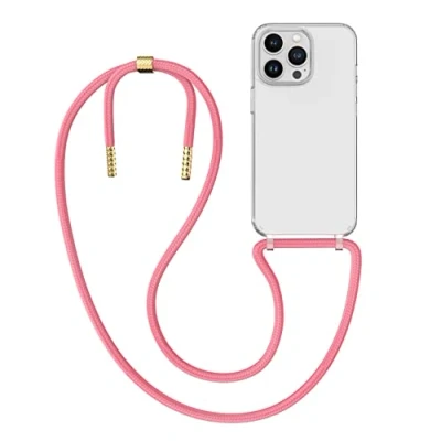 Abbildung von MyGadget Handykette für iPhone 13 Pro [ Hülle mit Band abnehmbar &amp; verstellbar ] Handyhülle Handyband zum Umhängen Schnur Case Schutzhülle Rosa
