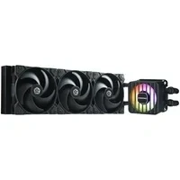 Abbildung von ENERMAX LIQMAXFLO SR 360mm CPU AIO Liquid Cooler (LGA 1700, 1200, AM5, AM4) Xtreme Dual Chamber PWM Pumpe ARGB VRM Wasserblocklüfter 370W+ TDP (3x 120 Silent Flow Fan); ELC LMF360 SF, schwarz