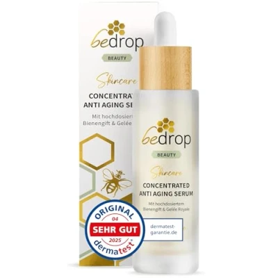 Abbildung von bedrop Concentrated Anti Aging Serum mit straffendem Bienengift, Gelée Royal, Hyaluron &amp; Acetylglucosamin hochdosiert Reine Imker Qualität ohne Zusatzstoffe
