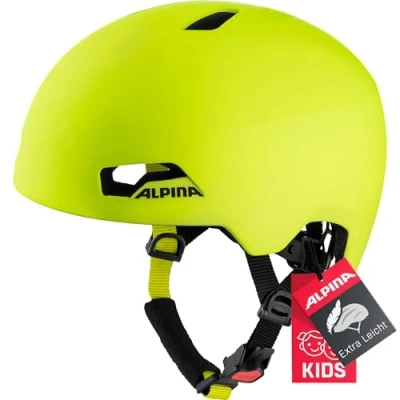 Abbildung von ALPINA HACKNEY Leichter, Bruchfester &amp; Optimal Klimatisierter Fahrradhelm Mit Nachrüstbarem LED Für Kinder, be visible matt, 51 56 cm
