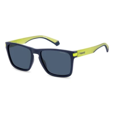 Abbildung von Polaroid Unisex PLD 2139/S FLL/C3 Gläser SONNENBRILLEN Plastik Blau undurchsichtig Quadratisch Polarisiert