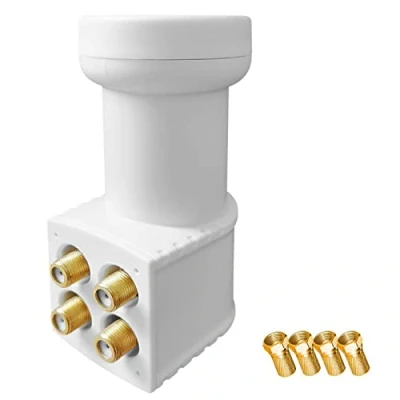 Abbildung von netshop 25 HD Quad LNB Gold Rauschmaß: 0,1 dB Verstärkung: 60 Full HD, 3D, 4K Ready (inkl. 4 F Stecker)