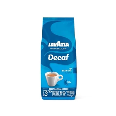 Abbildung von Lavazza, Caffè Decaffeinato, Entkoffeinierte Arabica und Robusta Kaffeebohnen, Kaffee mit Mandel Honigaroma, Intensität 3/10, Mittlere Röstung, 500 g