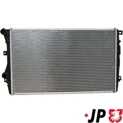 Abbildung von JP GROUP 1114206100 Kühler, Motorkühlung Aluminium 650 415 34 VOLKSWAGEN: GOLF 5 Schrägheck, Touran I, 6, AUDI: A3 Sportback
