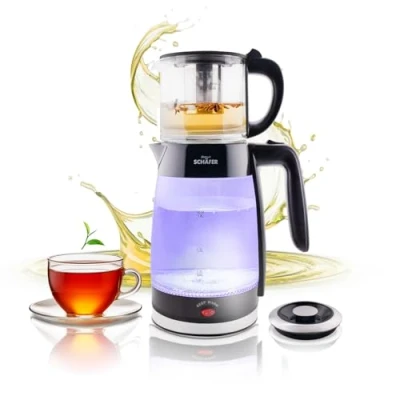 Abbildung von Elektronik SCHÄFER Wasser /Teekocher Glas Teekocher 1,8/0,8 Liter 2200W Wasserkocher Teemaschine