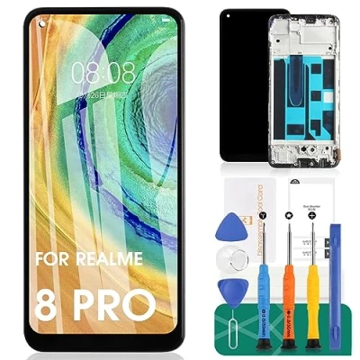 Abbildung von Incell Ersatzbildschirm für Realme 8 Pro/7 pro Bildschirm Reno5 Z LCD Display 4G Digitizer Reno4 SE Reparatur Sets mit Rahmen (schwarz, ohne Fingerabdruck Identifizierung)