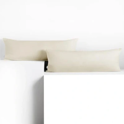 Abbildung von DecoKing 2 Kissenbezüge 40x200 cm Baumwolle Reißverschluss Ecru Amber