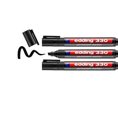 Abbildung von 10 x edding Permanentmarker 330 nachfüllbar 1 5 mm schwarz VE=3