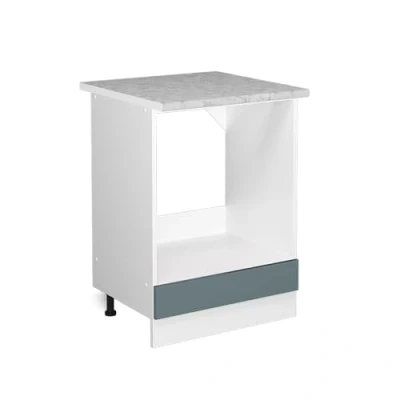 Abbildung von Vicco Herdumbauschrank R Line, Blau Grau/Weiß, 60 cm, AP Marmor