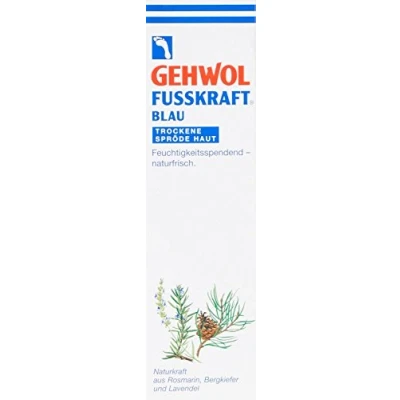 Abbildung von Gehwol Fusskraft® Blue feuchtigkeitsspendende und natürlich frische Fuß Creme für trockene raue Haut, 125 ml Tube