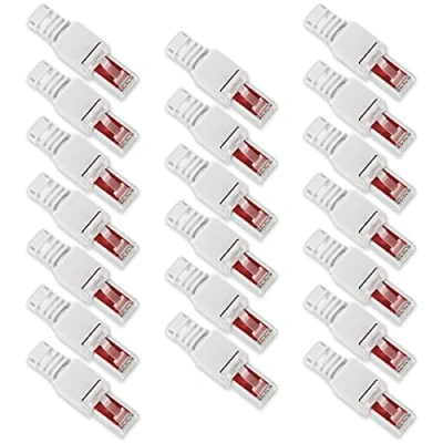 Abbildung von 20x Netzwerk Stecker RJ45 Cat6 Cat7 Cat5 LAN Kabel werkzeuglos Netzwerkstecker ohne Werkzeug werkzeugfrei Crimpstecker für Patchkabel Netzwerkkabel