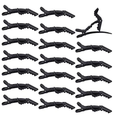 Abbildung von Haarklemmen Alligator Haarspange Salon Haarclips Professionelle Friseur Clips für Damen Frauen Mädchen 20 Stück Schwarz