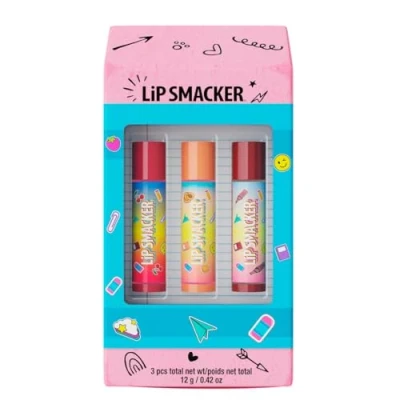 Abbildung von Lip Smacker, Back to School Collection, Eraser Box Balm Trio, 3 teiliges Lippenbalsam Set für Kinder, Geschenkset zum Schulbeginn in Radiererform, Lippenpflege Leckeren Geschmacksrichtungen
