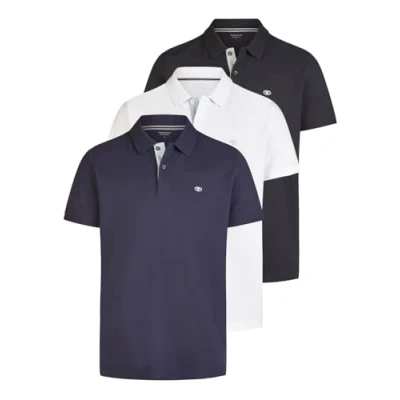 Abbildung von TOM Tailor 3 PACK Poloshirt, Herren, Größe: Medium, Obsidian black