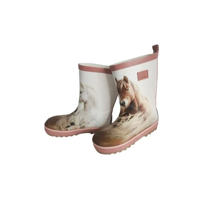 Abbildung von maximo Pferde Fotoprint Reflekt Gummistiefel für Kinder, Größe: 27, Cork washed softrose Schuhe