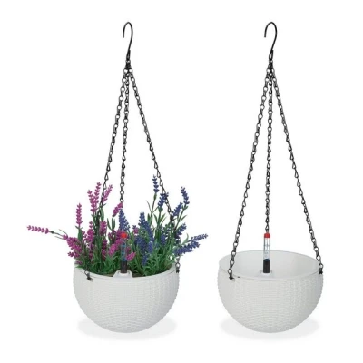 Abbildung von relaxdays Blumenampel mit Wasserspeicher 2er Set