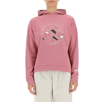 Abbildung von JEEP O102607 P490 J Woman Hooded Cropped Sweatshirt Star Botanical Print J22W Dusty Rose S