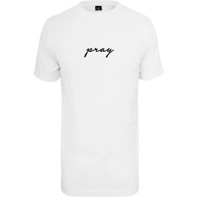 Abbildung von Mister Tee PRAY Embroidery Tshirt print, Herren, Größe: Large, White