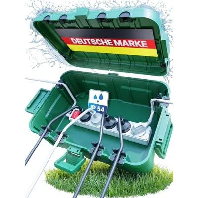 Abbildung von Adlerfokus Kabelbox wasserdicht IP54 [Das Original] Safe Box Sicherheitsbox Outdoor Steckerschutz aussen Wetterfeste Elektrobox Schutzbox