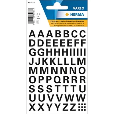 Abbildung von HERMA Aufkleber Buchstaben Sticker A Z, Folie schwarz, 10 mm hoch 4158