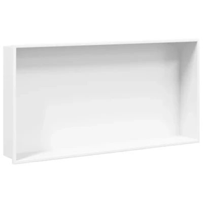 Abbildung von vidaXL Duschwand Duschnische Mattweiß 62x32x9 cm Edelstahl