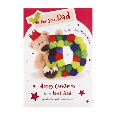 Abbildung von Hallmark Weihnachtskarte für Papa mit süßem Wellibobs Design