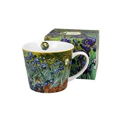 Abbildung von Duo Gift Becher Porzellan ca 610 ml Blumen Mug/ Tee/KaffeeTasse / Tiere Vogel, Jumbobecher IRISES von Van Gogh aus der Art Gallery Kollektion, mit Geschenkbox Ideal als Geschenk