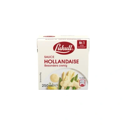 Abbildung von Lukull Sauce Hollandaise, besonders cremige zu Spargel, Gemüse, Fleisch und Fisch, 250 ml tafelfertige
