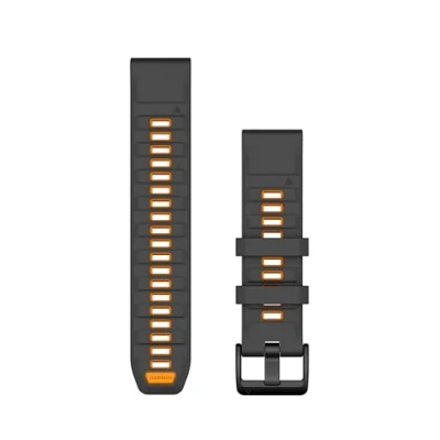 Abbildung von Garmin QuickFit, Silikonband, 22 mm, Graphit/Spark Orange