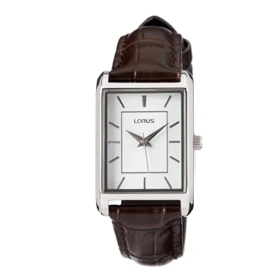 Abbildung von Lorus Damen Analog Quarz Uhr mit Leder Armband RG289VX9