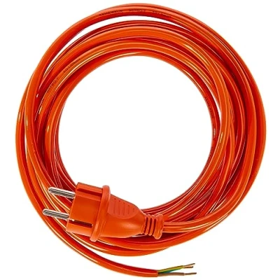 Abbildung von as Schwabe PUR Baustellen Anschlussleitung 5 m Robuste Leitung 230 V, 16 A mit Polyurethan Außenmantel H07BQ F 3G1,0 Schutzkontaktstecker, Ende 30 mm abgemantelt, Orange IP44 70919
