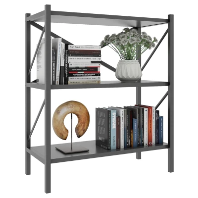 Abbildung von VCM Standregal Holz Metall Stand Regal Büro Bücher Insasi 2fach, 1 tlg.