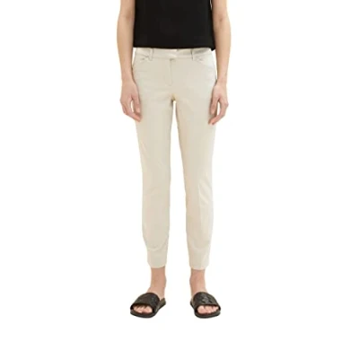 Abbildung von TOM TAILOR Damen 1037500 Hose, 12365 Dusty Beige, 34W / 30L