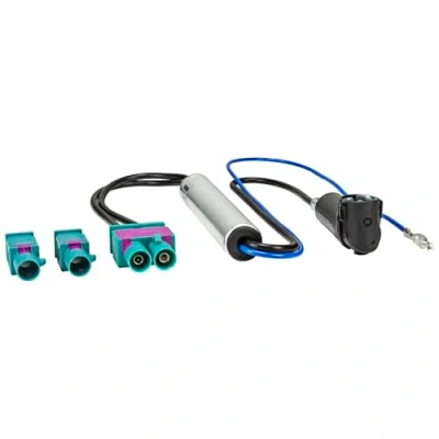 Abbildung von tomzz Audio 1503 014 Doppel Fakra Antennenadapter mit Phantomeinspeisung kompatibel Audi Seat Skoda VW Citroen Peugeot Opel auf ISO DIN