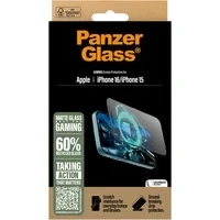 Abbildung von Apple iPhone 16 Panzerglas PanzerGlass Gaming Screenprotector Screen Protector Ultra Wide Fit mit Applikator für das