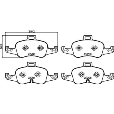 Abbildung von HELLA 8DB 355 040 381 Bremsbelagsatz inkl. Verschleißwarnkontakt AUDI: TT Coupe, Roadster