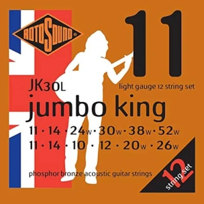 Abbildung von Rotosound Phosphor Bronze Saiten für 12 saitige Akustikgitarren Light 11 11/14 14/24 10/30 12/38 20/52 26