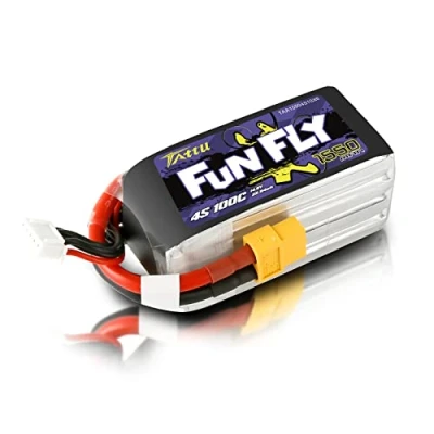 Abbildung von Tattu 4S Lipo Akku 1550mAh XT60 100C RC Batterie Funfly Series Pack ist für UAV Drone FPV Quadcopters konzipiert, die hohe Entladeraten erfordern.