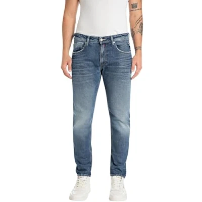 Abbildung von Replay Willbi Pants Jeans Tapered Fit, Herren, Größe: 30x30, Medium blue