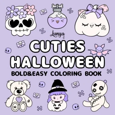 Abbildung von Cuties Halloween Bold and Easy Coloring Book: Simple Big Designs for Stress Relief All Ages