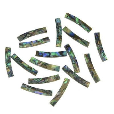 Abbildung von KAISH Gitarren Rosette, Paua, Abalone Muschel, gebogene Streifen, Schalllocheinlage, Maße: 110 mm, 4 1,5 mm