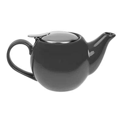 Abbildung von Olympia Cafe Teekanne 510 ml / 18 fl oz (Box 1), Holzkohle, mikrowellengeeignet, leicht auszugießender Ausgießer, abnehmbarer Filter, Metalldeckel mit Klappdeckel, GM596