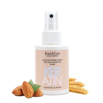 Abbildung von Jean &amp; Len Leave In Aufbauspray, pflegt geschädigtes Haar, mit Phyto Keratin Bausteinen pflanzlichen Proteinen, verleiht dem Haar neuen Glanz, ohne Parabene und Silikone, 100 ml