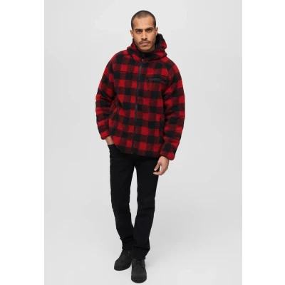 Abbildung von Brandit Worker Fleecejacke, Herren, Größe: 5XL, Red/black