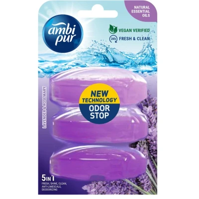 Abbildung von Ambi Pur 3 flüssige WC Steine Nachfüller x 55 ml Lavendel &amp; Rosmarin