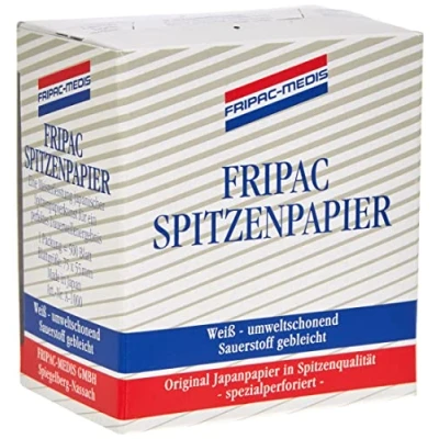 Abbildung von Fripac Medis Spitzenpapier Blattgröße 75 x 55 mm, 500 Blatt, 2er Pack, weiß