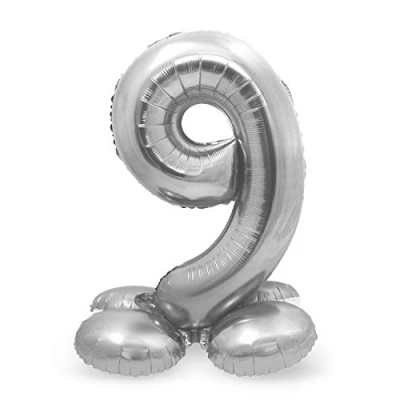 Abbildung von Figurenballon 9 silberstand 72 cm