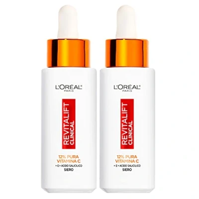 Abbildung von L&#039;Oréal Paris Revitalift Clinical Anti Aging Gesichtsserum mit 12 % reinem Vitamin C E und Salicylsäure für strahlende gleichmäßige Haut 2 Flaschen à 30 ml
