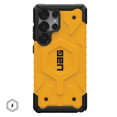 Abbildung von Samsung Galaxy S25 Ultra Hülle MagSafe Kunststoff UAG Hard Case/Backcover Handyhülle Gelb Shockproof/Stoßfest